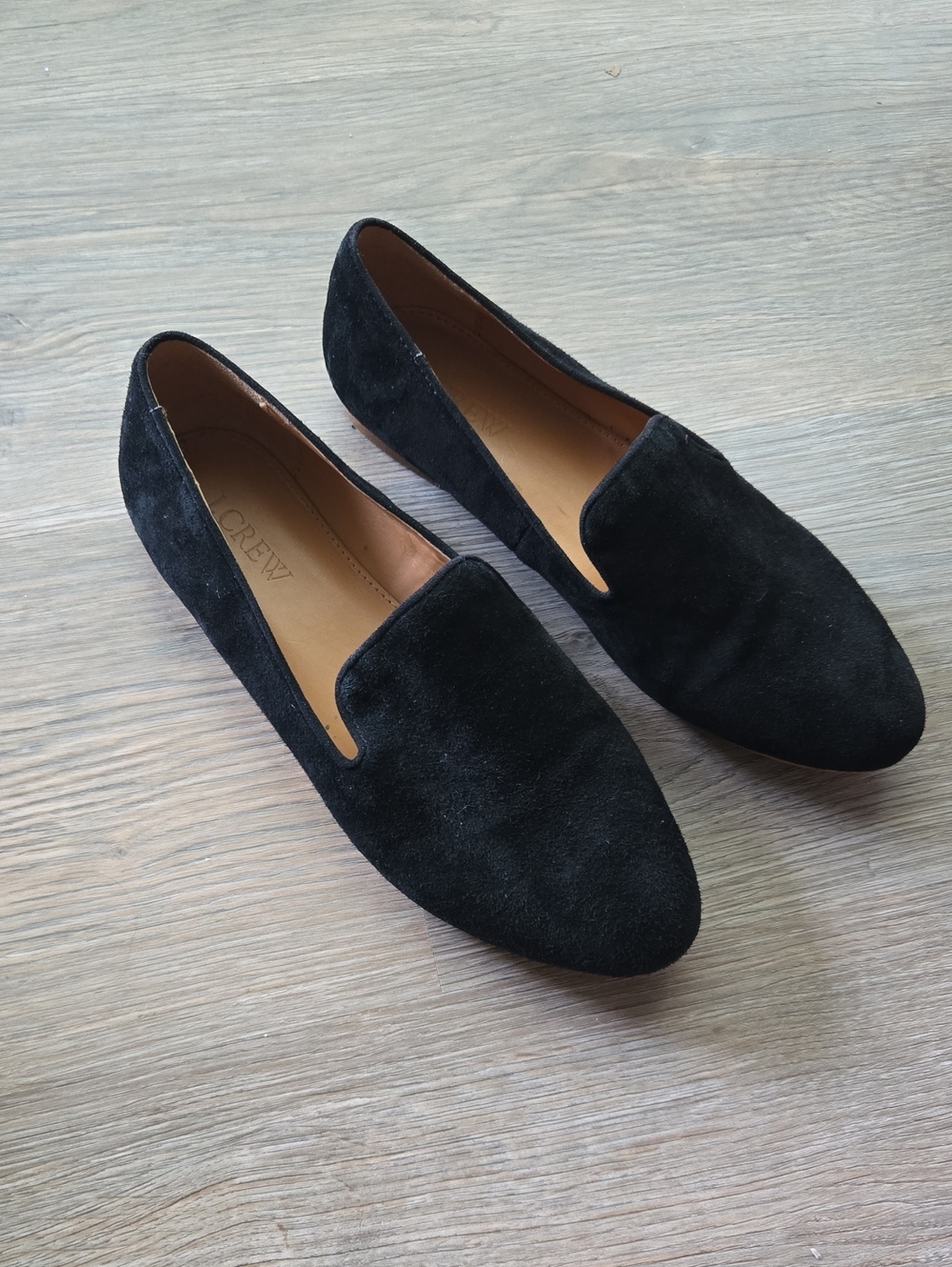 J. Crew Black Suede Slip-On Loafers